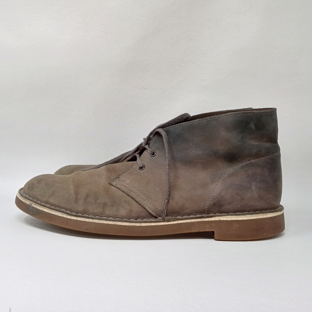 Clarks Bushacre 15522 Mens Size 9.5M Brown Leather Chukka Boots Shoes w/Laces